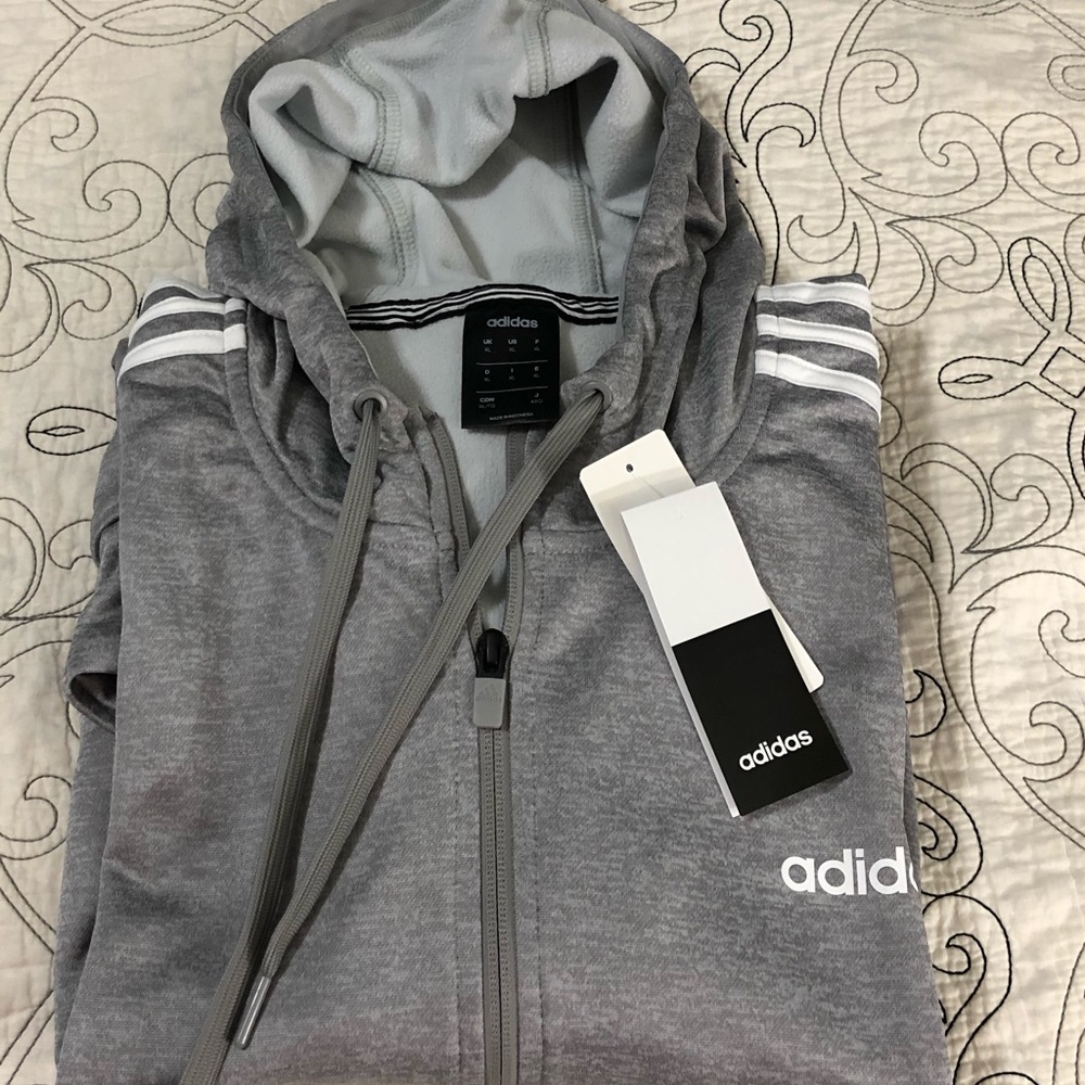 Men’s NWT Adidas Full Zip Sweatshirt With Hoodie - Picture 8 of 8